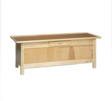 [15-1082] wooden treatment table - enclosures, raised rim top, 78" L x 30" W x 30" H
