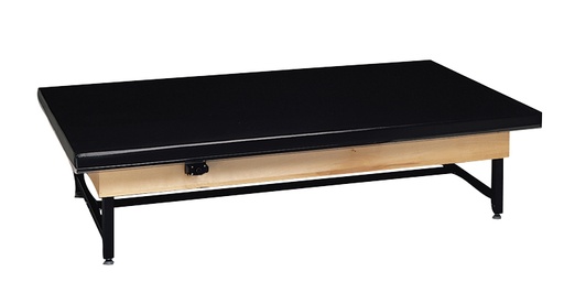 [15-2026] Wooden Platform Table - Economy Electric Hi-low, Upholstered, 7' x 3' x (19" - 27")