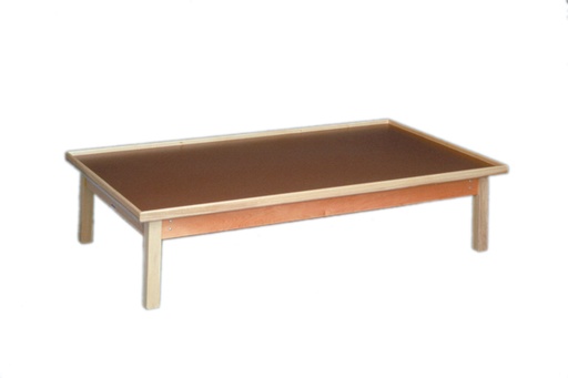[15-2032] Wooden Platform Table - Fixed Height, Raised-rim, 7' x 4' x 19"