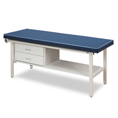 [3013-27] Clinton, Alpha-S Treatment Table, 1-Section, 1 Shelf, 2 Drawers, 72" x 27" x 31"