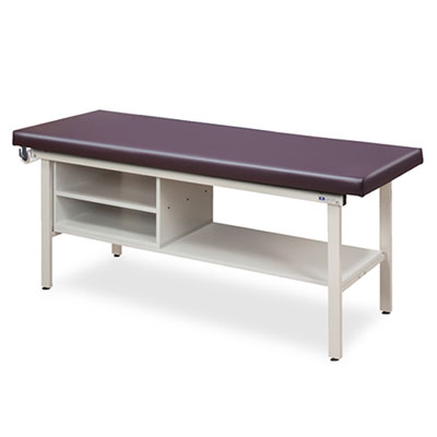 [3030-30] Clinton, Alpha-S Treatment Table, 1-Section, Tiered Shelving Unit, 1 Shelf, 72" x 30" x 31"