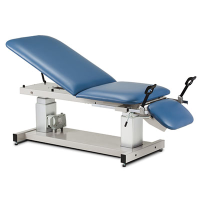 [80069-X] Clinton, Multi-Use Ultrasound Table, 3-Section, Motorized Hi-Lo, Stirrups, 72" x 34"
