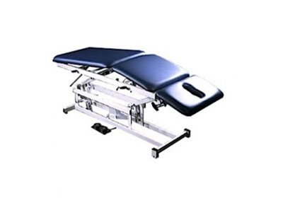 [15-5135] Tri W-G Treatment Table, Motorized Hi-Lo 3 section, elevated center, 27" x 76", w/ casters