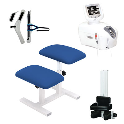 [35-2195] Traction Kit, TX Traction Unit, Quickwrap Belt, Saunders Cervical, Imperial Blue Stool