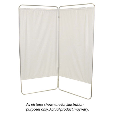 [65-0111G] Standard 4-Panel Privacy Screen with casters - Green 6 mil vinyl, 62" W x 68" H extended, 19" W x 68" H x3.25" D folded