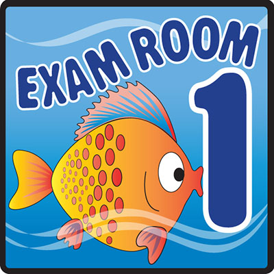 [EX1-O] Clinton, Sign, Ocean Series, Exam Room 1 Sign