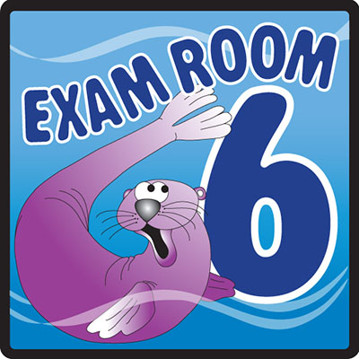 [EX6-O] Clinton, Sign, Ocean Series, Exam Room 6 Sign