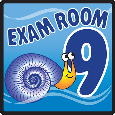 [EX9-O] Clinton, Sign, Ocean Series, Exam Room 9 Sign