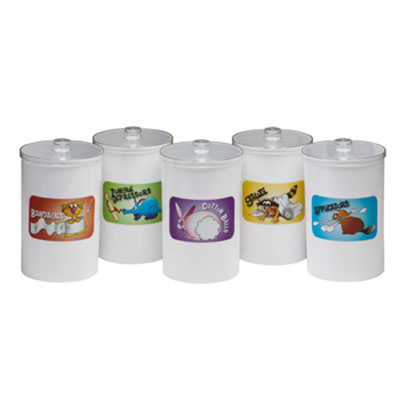[T-66] Clinton, Labeled Animal Pals, Opaque Plastic, Sundry Jars