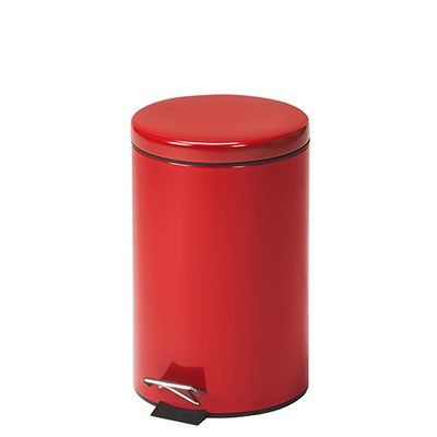 [TR-13R] Clinton, Small Round Waste Receptacle, Red, 13 Quart