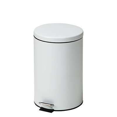 [TR-20W] Clinton, Small Round Waste Receptacle, White, 20 Quart