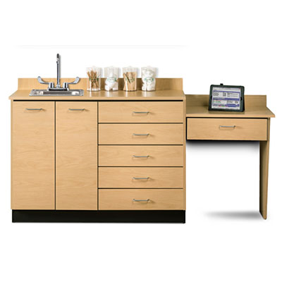 [8048-99] Clinton, Base Cabinet Set, 2 Doors, 5 Drawers, Desk, 72"L