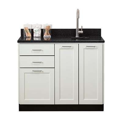 [8642] Clinton, Fashion Finish Base Cabinet, 3 Doors, 2 Drawers, 42"