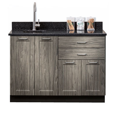 [8648] Clinton, Fashion Finish Base Cabinet, 4 Doors, 2 Drawers, 48"