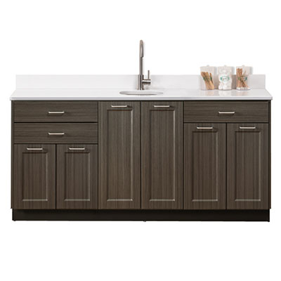[8672] Clinton, Fashion Finish Base Cabinet, 6 Doors, 3 Drawers, 72"