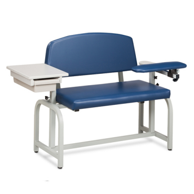 [66002] Clinton, Lab X Series Phlebotomy Chair, Extra-Wide, Padded Flip Arm, Drawer
