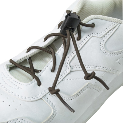 [86-1132] Elastic shoe laces with cord-lock, brown, 1 pair