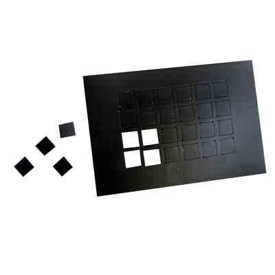 [50-1582BLK] Dycem non-slip self-adhesive squares, 1/2" each, 24/sheet, black