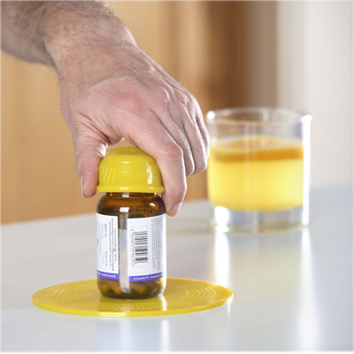 [50-1651Y] Dycem non-slip cone-shaped bottle opener, yellow