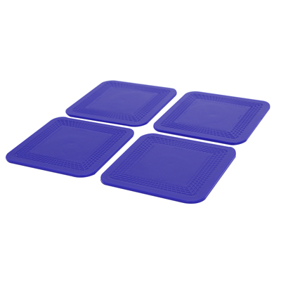 [50-1670B] Dycem non-slip square coasters, set of 4, blue