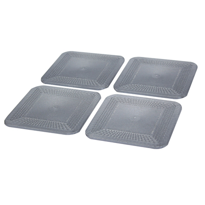 [50-1670S] Dycem non-slip square coasters, set of 4, silver
