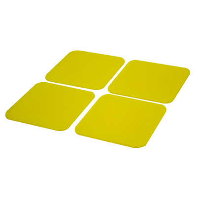 [50-1670Y] Dycem non-slip square coasters, set of 4, yellow