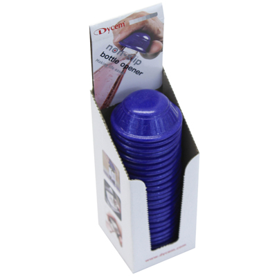 [50-1681B] Dycem retail bottle opener display, 25/dispenser, blue