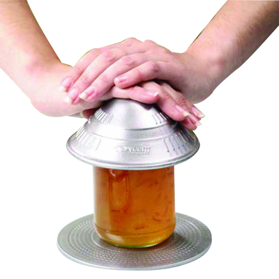 [50-1690S] Dycem jar opener and 5.5" round table mat set, silver