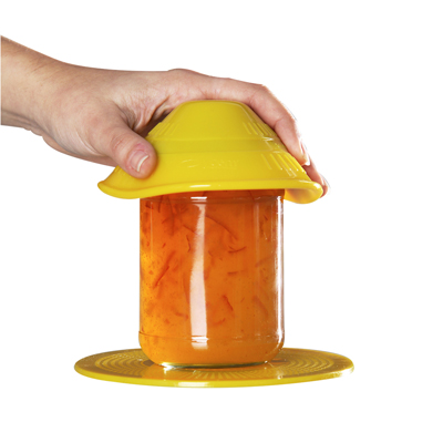[50-1690Y] Dycem jar opener and 5.5" round table mat set, yellow