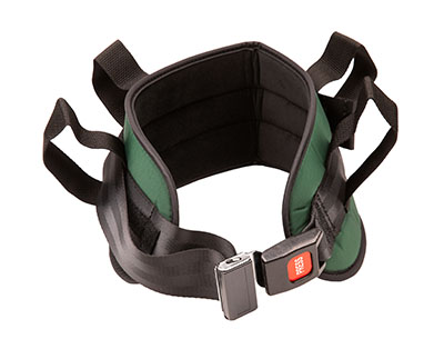 [50-5121M] Padded transfer belt, auto buckle, medium, green