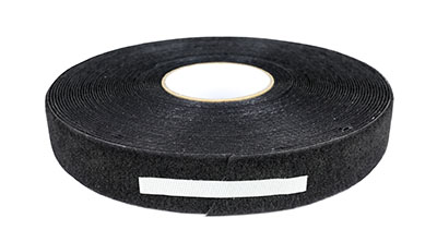 [24-7024BLK] 1-1/2" Self-adhesive Hook Material, 25 Yard Dispenser Box, Black