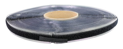 [24-7055BLK] 1/2" Self-Adhesive Loop Material, 25 Yard Dispenser Box, Black