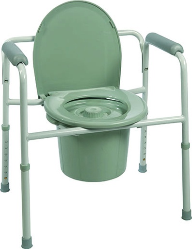 [43-2346-4] Three-in-One Steel Commode with Plastic Armrests, Case of 4