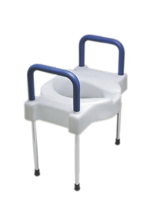 [43-2565] Elevated toilet seat with arms and legs, extra wide