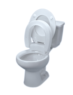 [43-2571] Elevated toilet seat , hinged, elongated