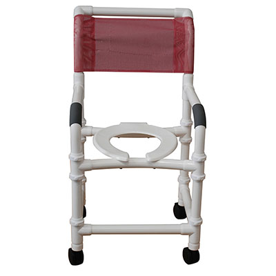 [20-4232] MJM International, shower chair (18&quot;), twin casters (3&quot;), fastener plugs