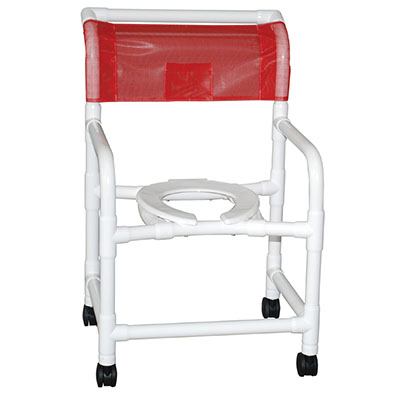 [20-4236] MJM International, wide shower chair (22"), twin casters (3")