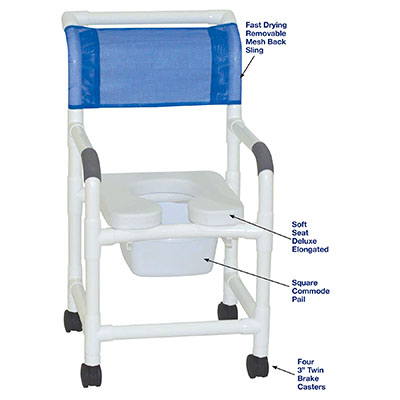 [20-4268] MJM International, standard shower chair (18"), square pail