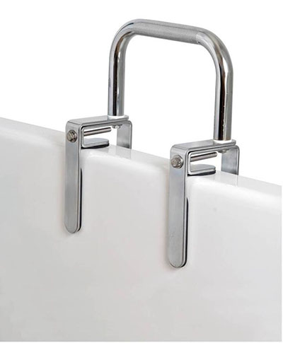 [43-1603] Carex Single Grip Bathtub Rail, Chrome