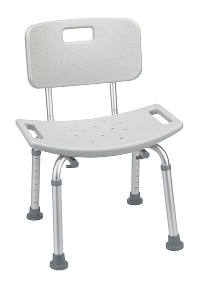 [43-2605] Drive, Bathroom Safety Shower Tub Bench Chair with Back, Gray