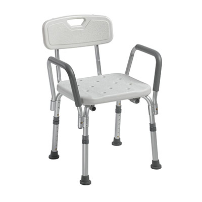 [43-2636] Drive, Knock Down Bath Bench with Back and Padded Arms