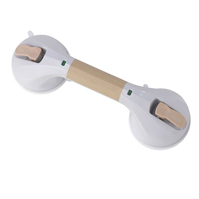 [43-2637] Drive, Suction Cup Grab Bar, 12", White and Beige