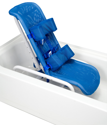 [45-2200] Reclining bath chair with safety harness, small to 100 lb.