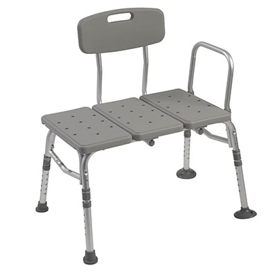 [45-2345] Drive, Plastic Tub Transfer Bench with Adjustable Backrest
