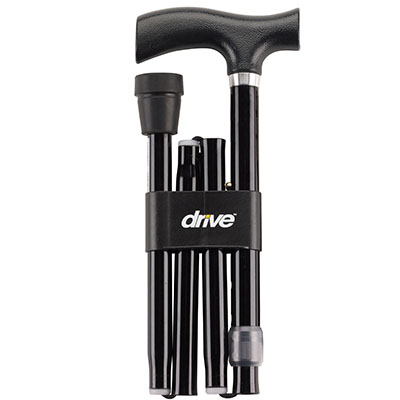 [43-1900] Heavy Duty Folding Cane Lightweight Adjustable with T Handle