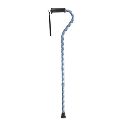 [43-2642] Drive, Adjustable Height Offset Handle Cane with Gel Hand Grip, Plaid