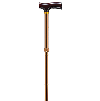 [43-2648] Drive, Lightweight Adjustable Folding Cane with T Handle, Bronze