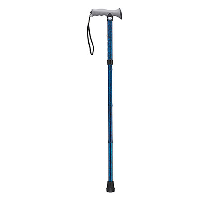 [43-3232] Drive, Adjustable Lightweight Folding Cane with Gel Hand Grip, Blue Crackle