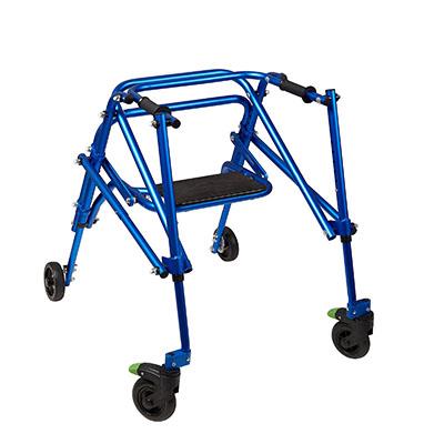 [32-2088] Klip Posterior walker, four wheeled with seat, blue, size 3