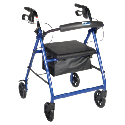 [43-2150] 4-wheel Rollator with loop brake, blue, 1 each